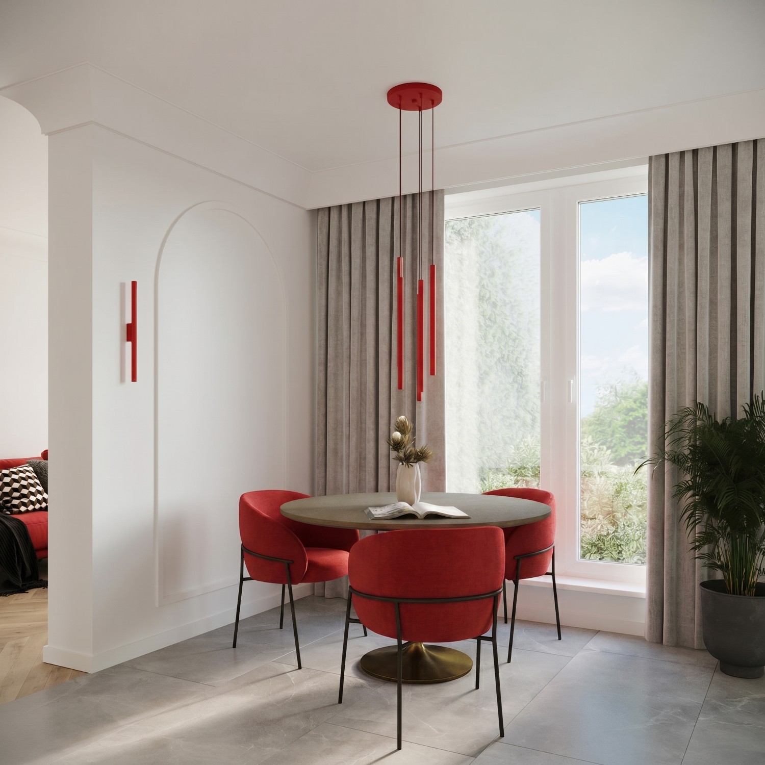 Wall Lamp Pastelo 2 Red - Thumbnail 8