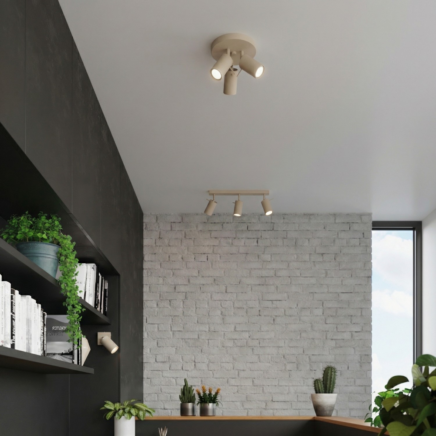 Ceiling Lamp Ring 3P Taupe - Thumbnail 6