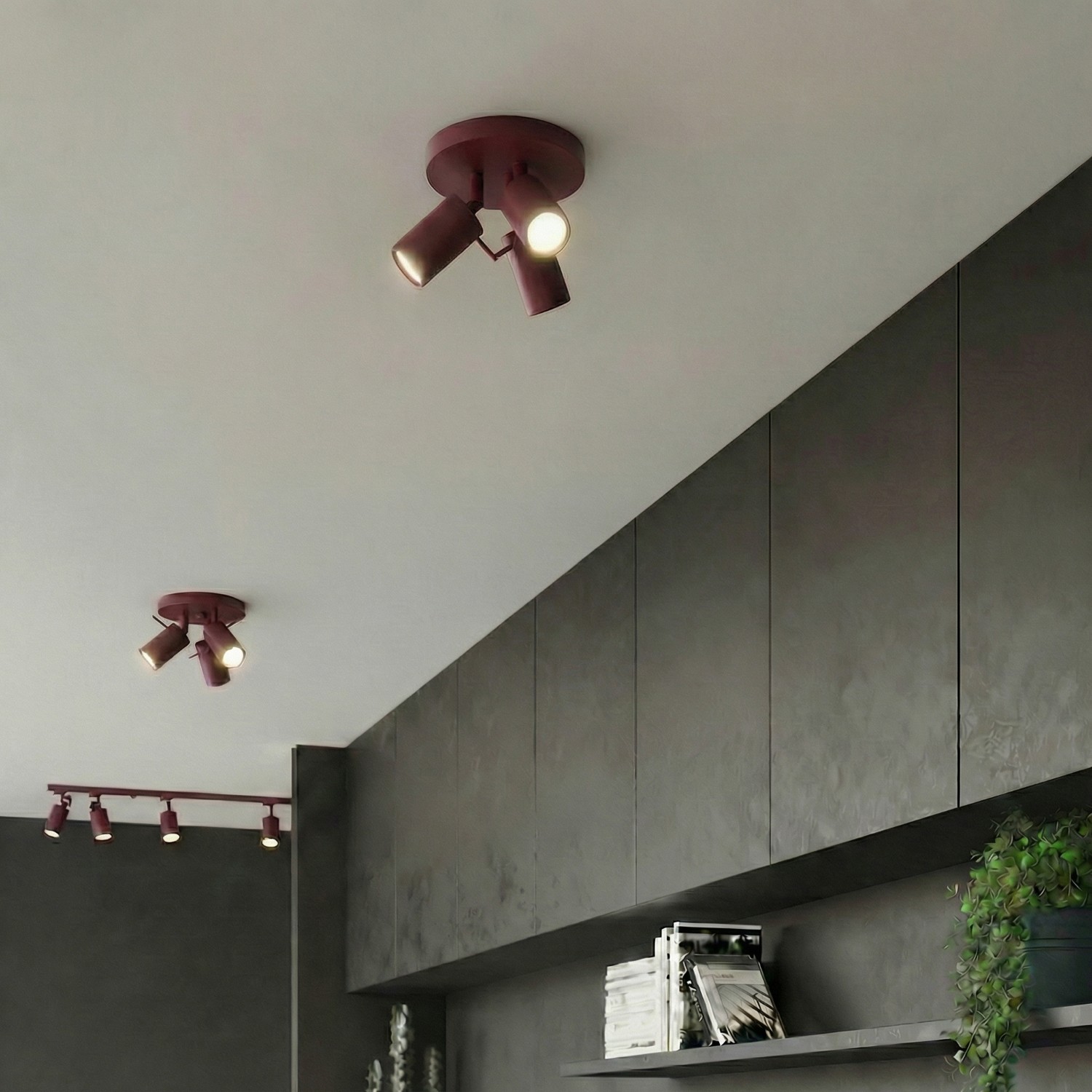 Ceiling Lamp Ring 3P Burgundy - Thumbnail 7