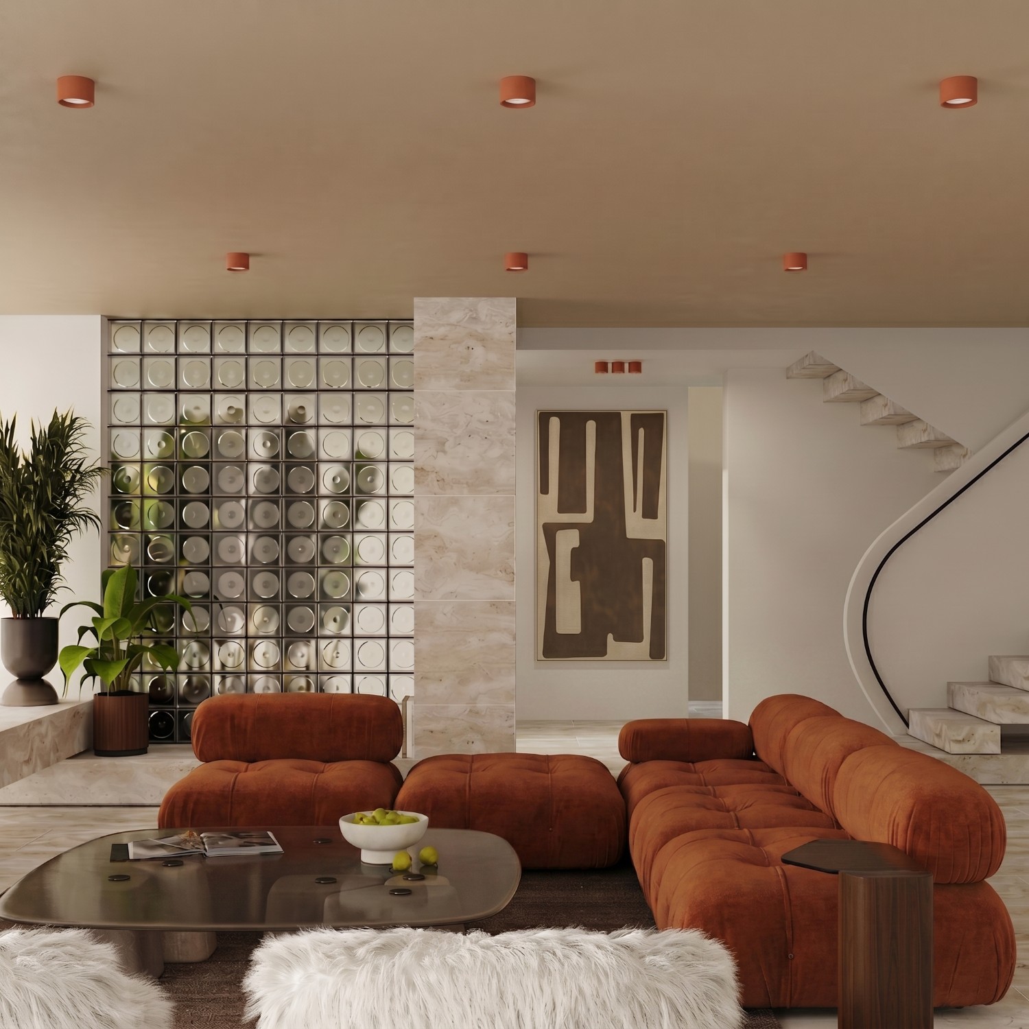 Ceiling Lamp Modo 2 Red Ochre Gx53 - Thumbnail 10