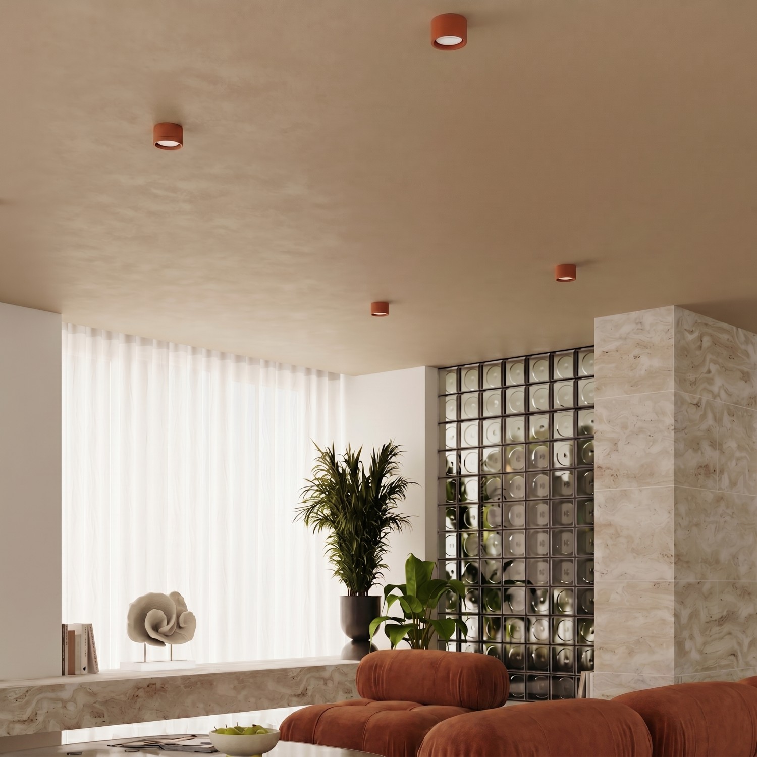 Ceiling Lamp Modo 2 Red Ochre Gx53 - Thumbnail 11