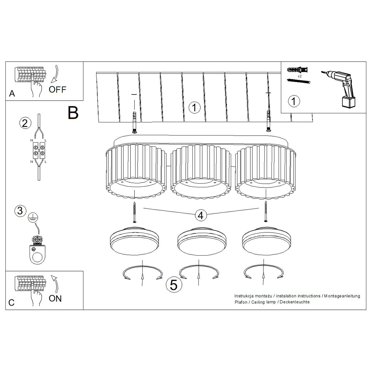 Ceiling Lamp Modo 3 Red Ochre Gx53 - Thumbnail 9