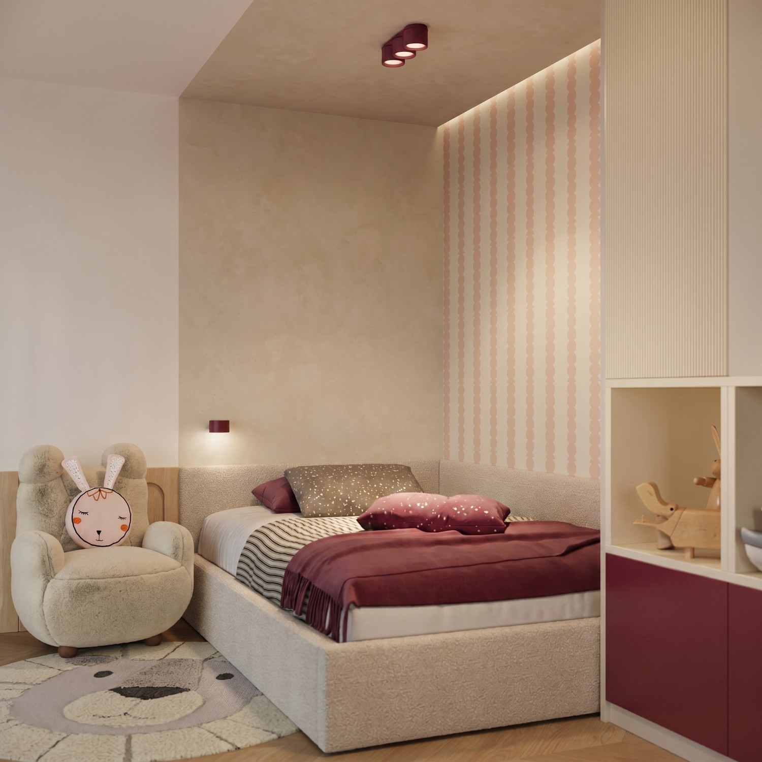 Ceiling Lamp Modo 3 Burgundy Gx53 - Thumbnail 11