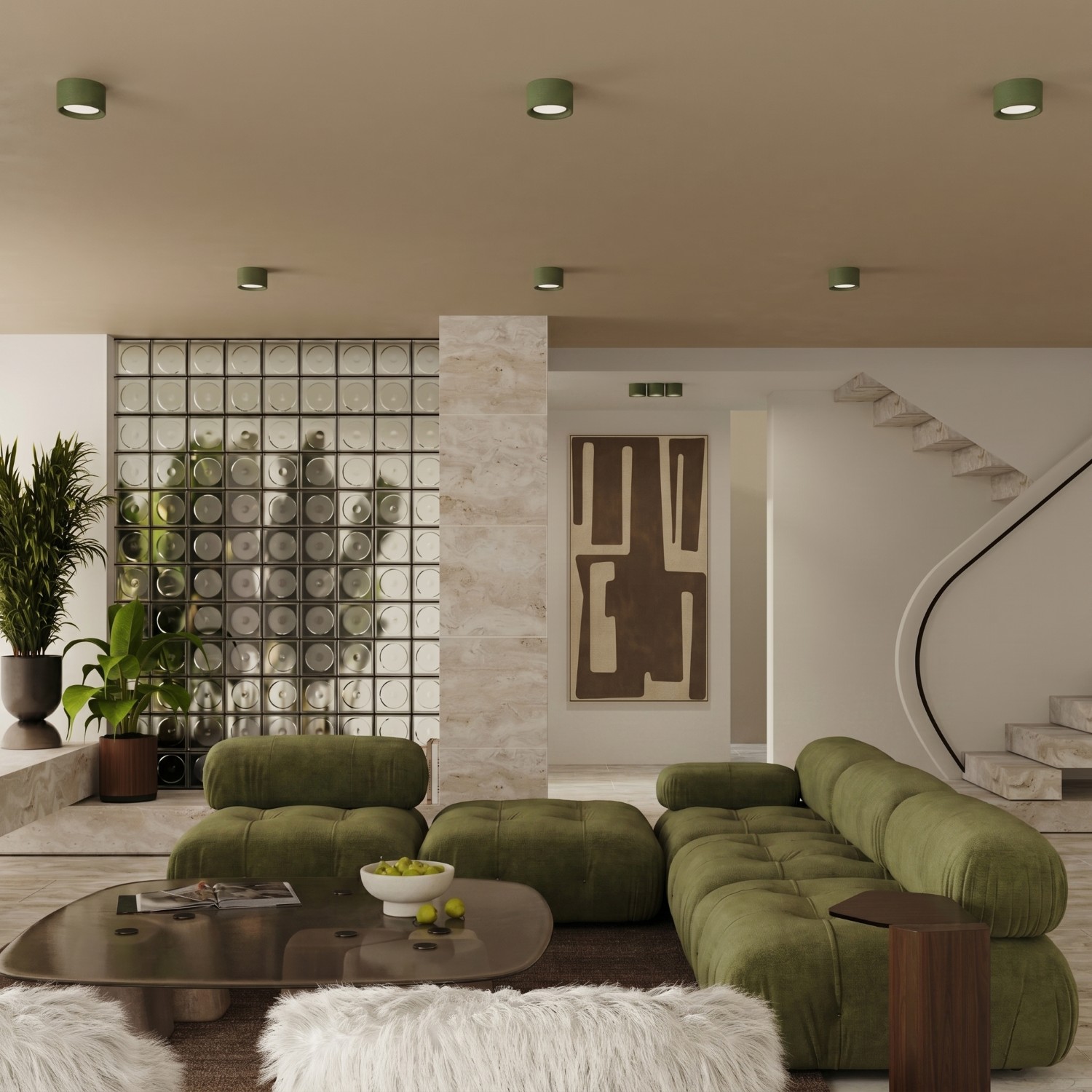 Ceiling Lamp Modo 2 Olive Green Gx53 - Thumbnail 10
