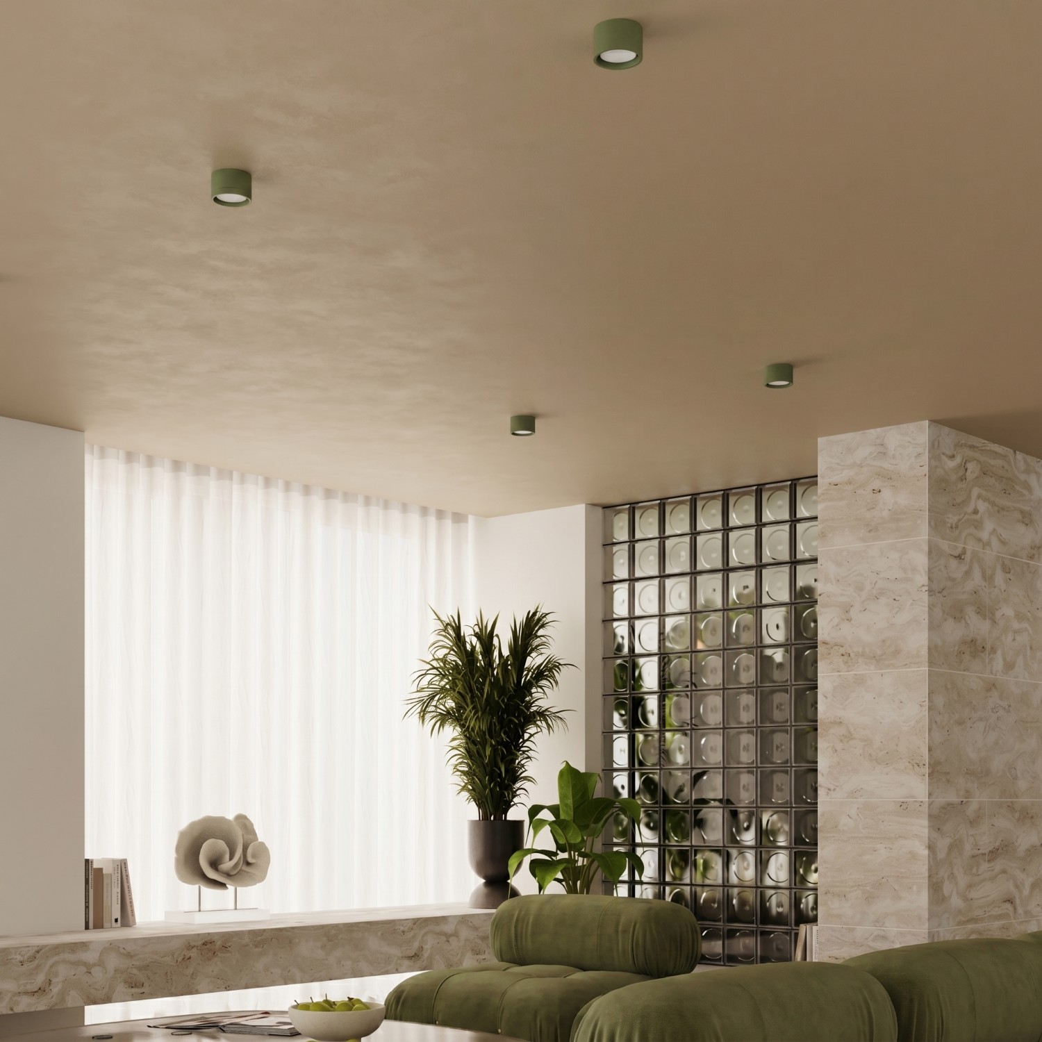 Ceiling Lamp Modo 2 Olive Green Gx53 - Thumbnail 11