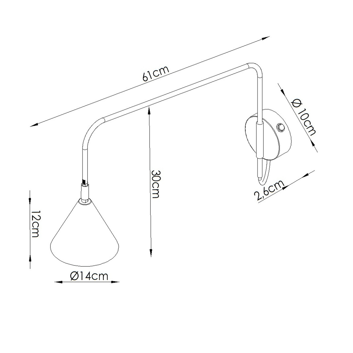 Wall Lamp Nox 1 Beige With A Switch - Thumbnail 10