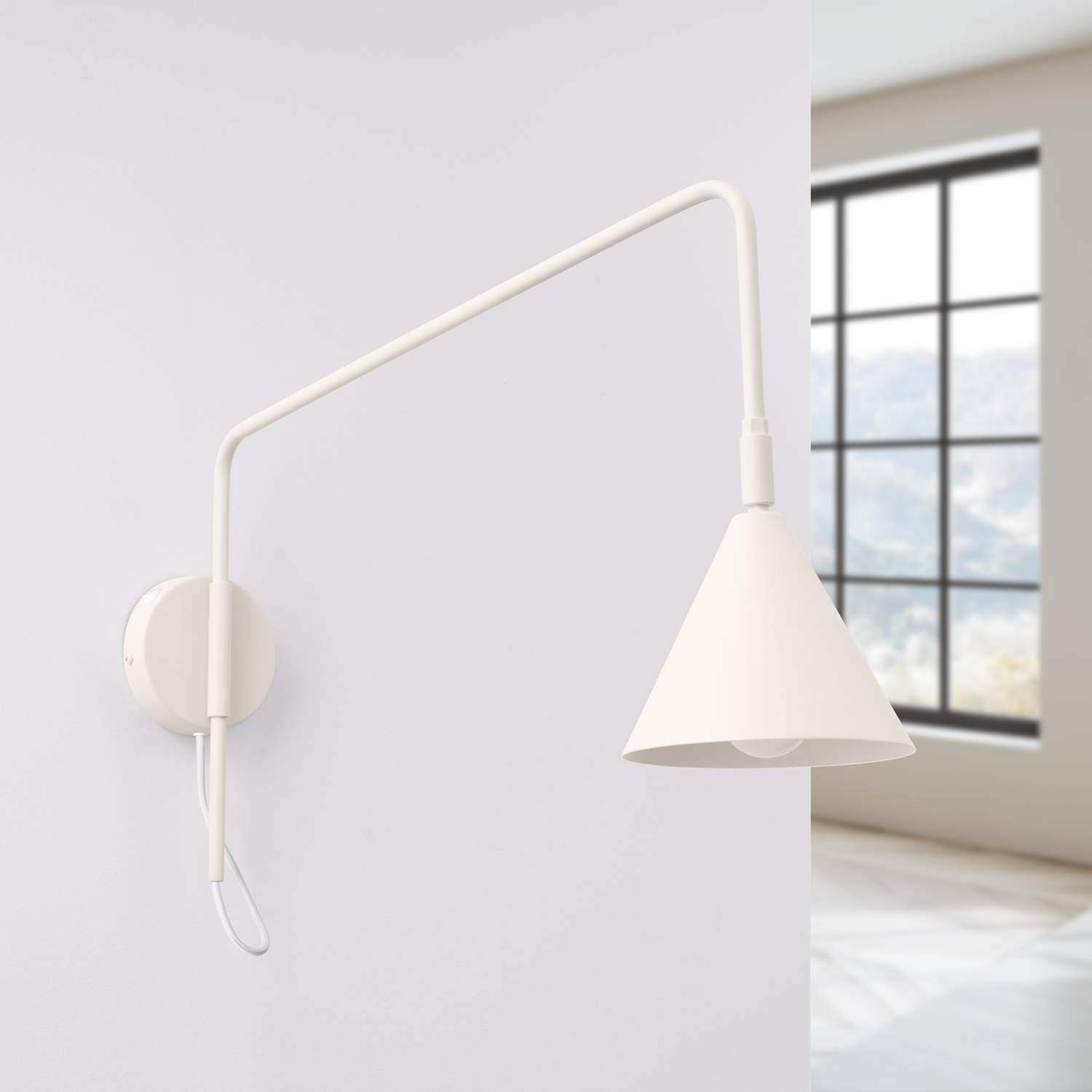 Wall Lamp Nox 1 Beige With A Switch - Thumbnail 2