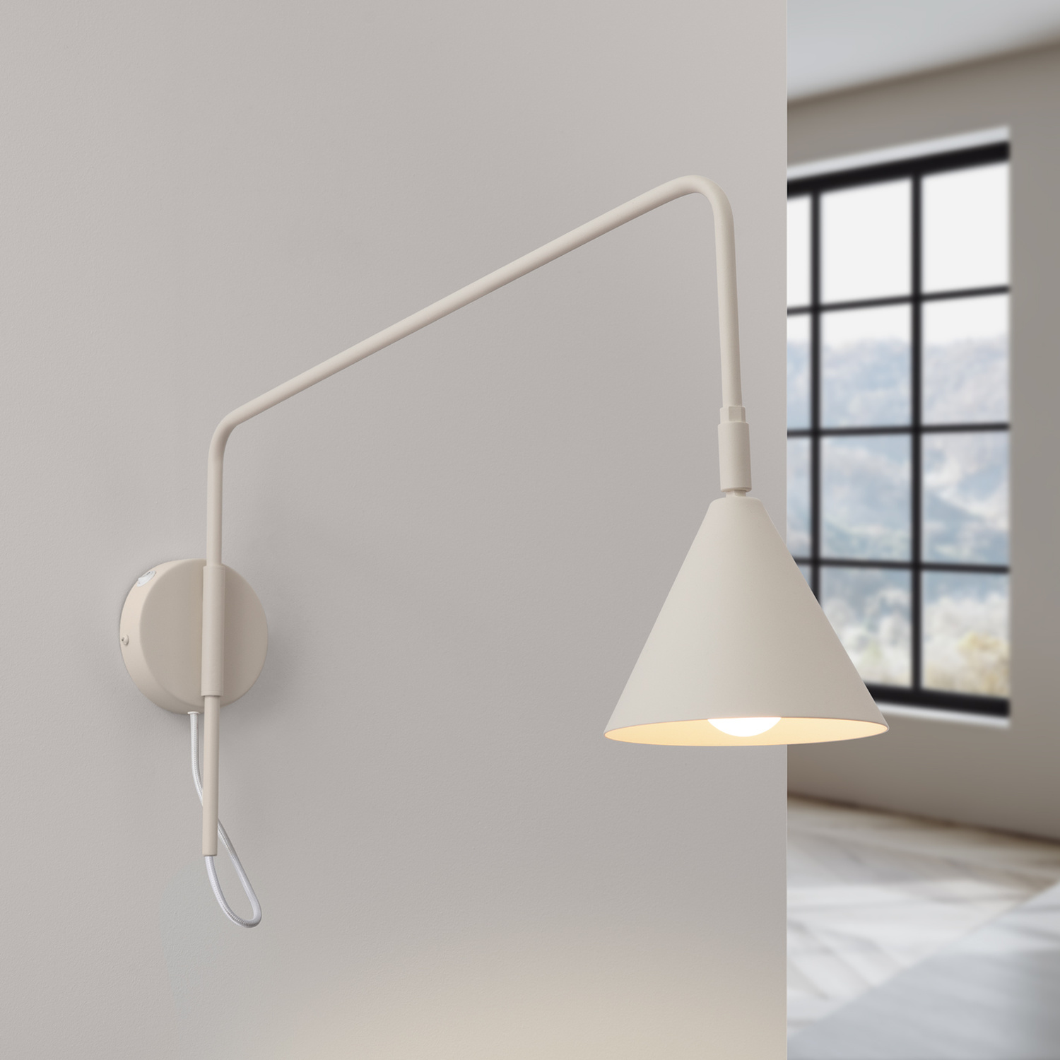 Wall Lamp Nox 1 Beige With A Switch - Thumbnail 3