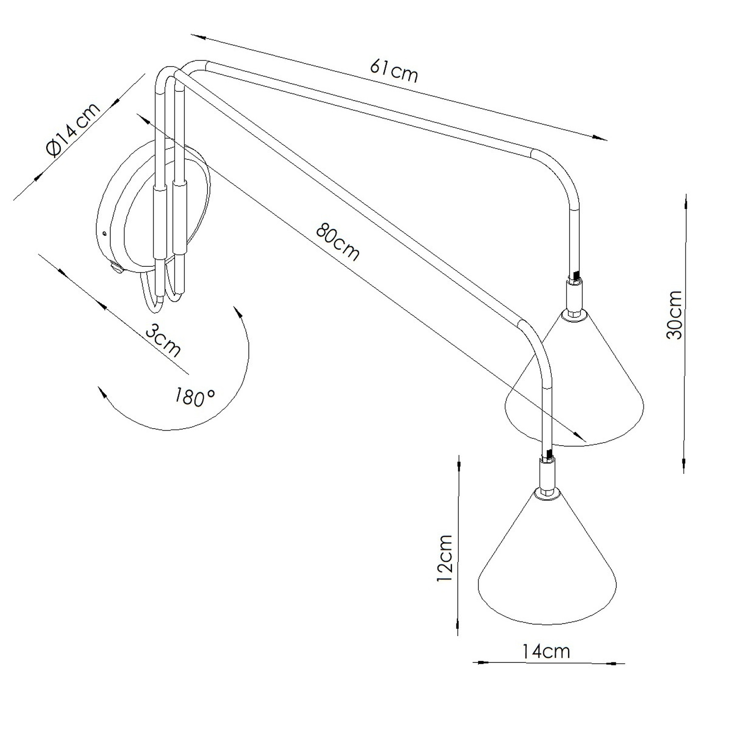 Wall Lamp Nox 2 Black With A Switch - Thumbnail 10