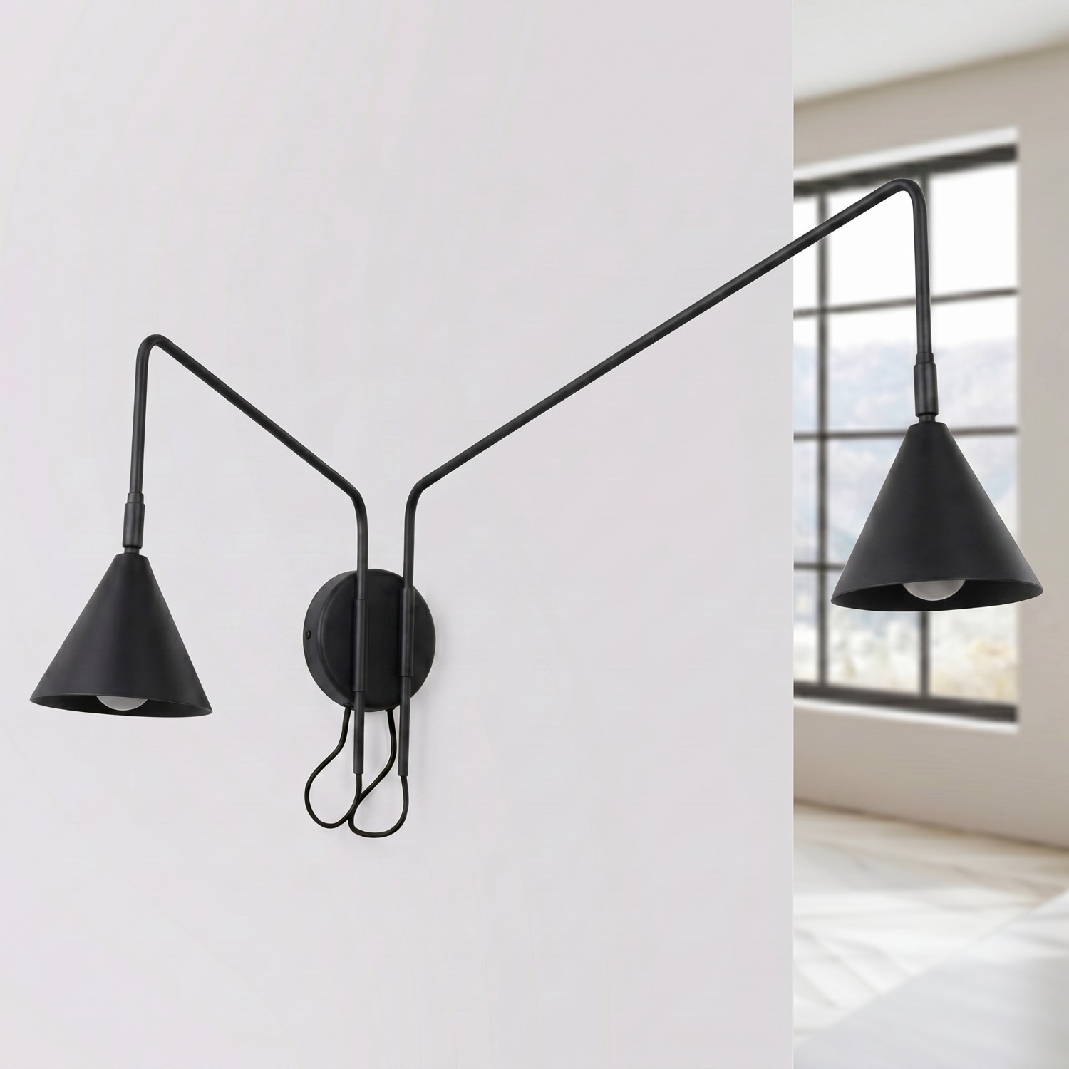 Wall Lamp Nox 2 Black With A Switch - Thumbnail 2