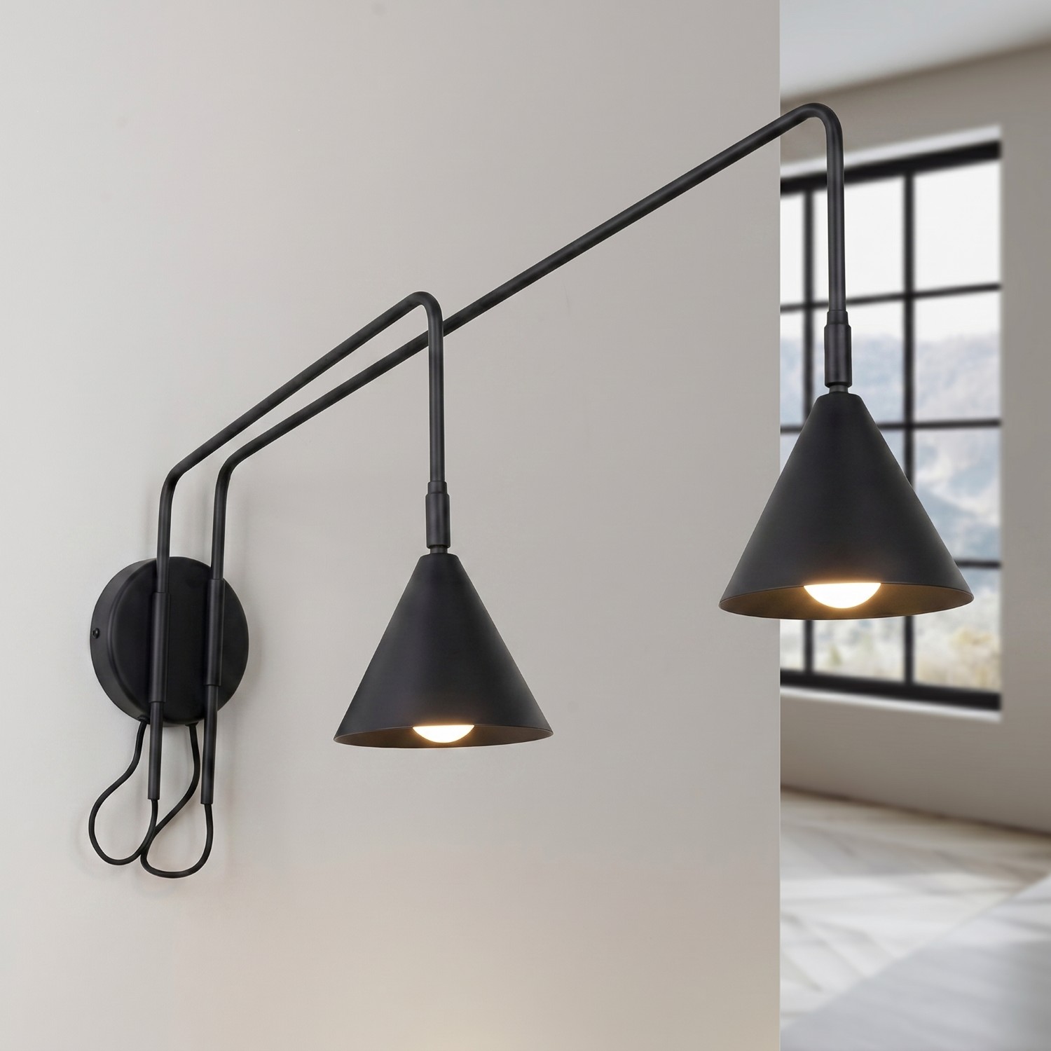 Wall Lamp Nox 2 Black With A Switch - Thumbnail 3