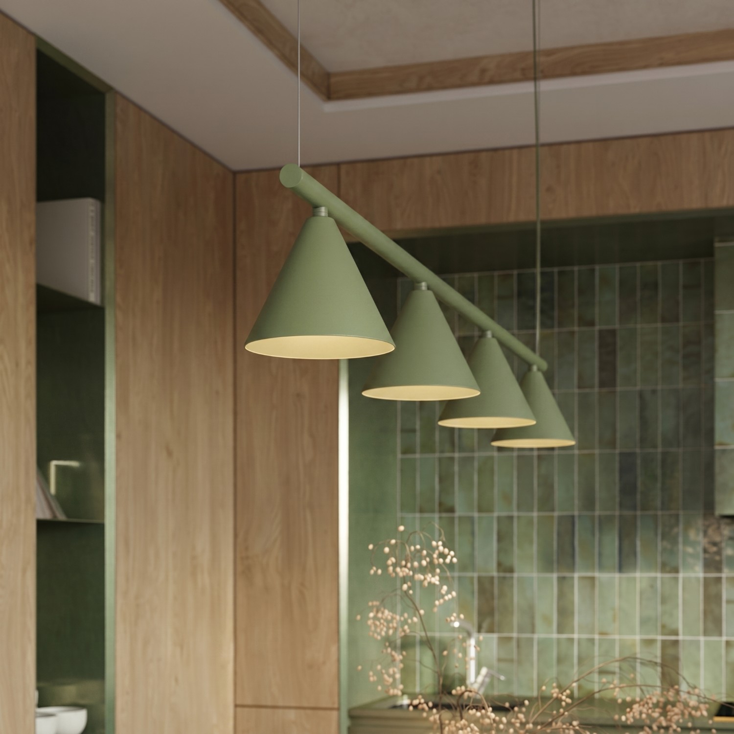 Chandelier Nox 4L Olive Green - Thumbnail 13
