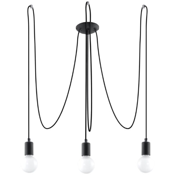 Lampadario EDISON 3 nero