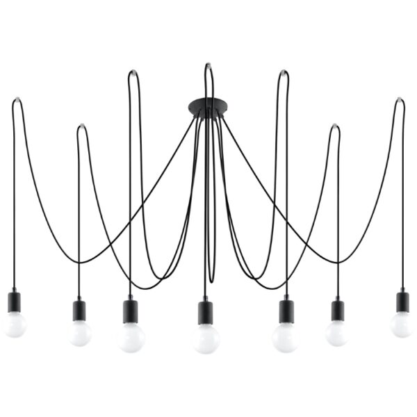 Lampadario EDISON 7 nero